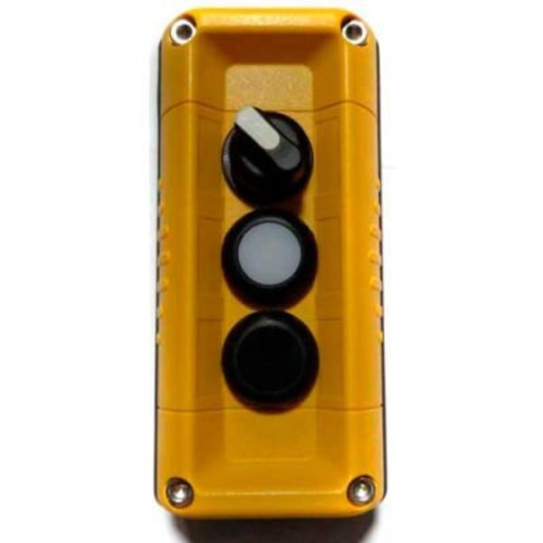 Springer Controls Co T.E.R., F71GY00020001010 VICTOR Wall Mnt. Control Station, Yellow, 3 Hole, 2 Pos. Selector+2 Funct. F71GY00020001010